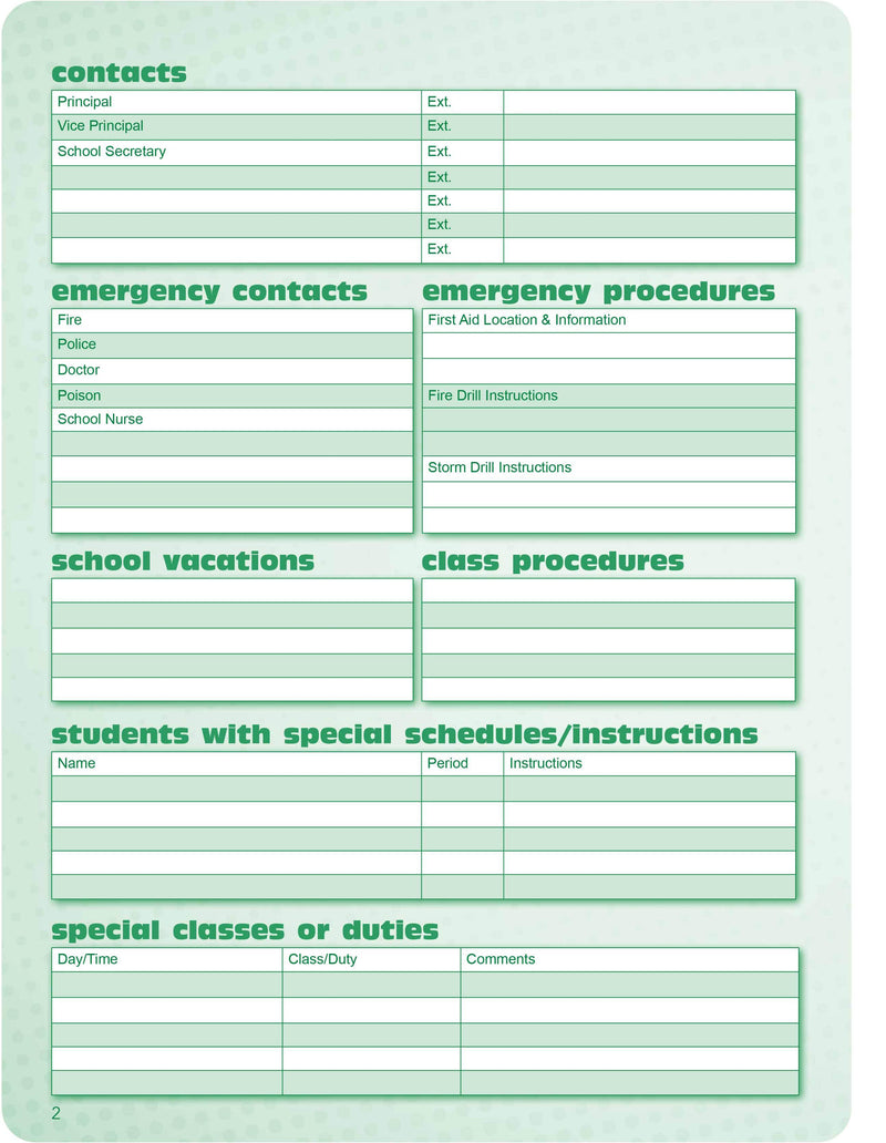 Standard Large Format Teacher Planner